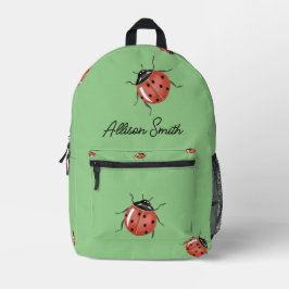 Mochila Impresa Ladybug en verde claro personalizado
