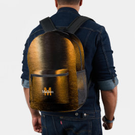 Mochila Impresa Lámparas abstractas mar brillante Monograma bronce