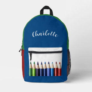 Mochila Impresa Lápices de colores con nombre