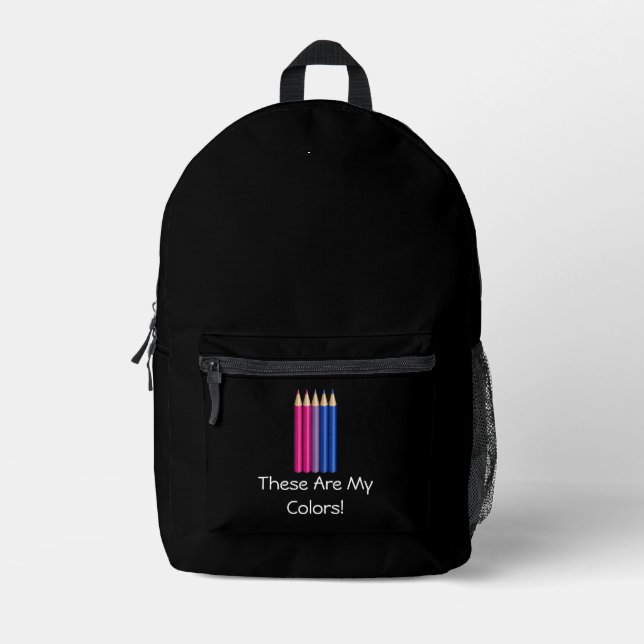 Mochila Impresa Lápices del orgullo bisexual (Anverso)