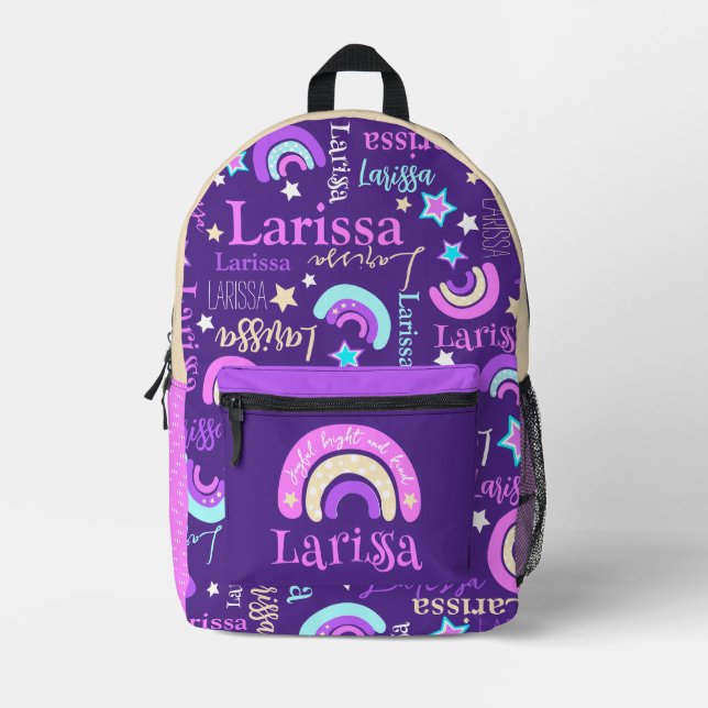 Mochila Impresa Larissa graphic rainbow name definition (Anverso)