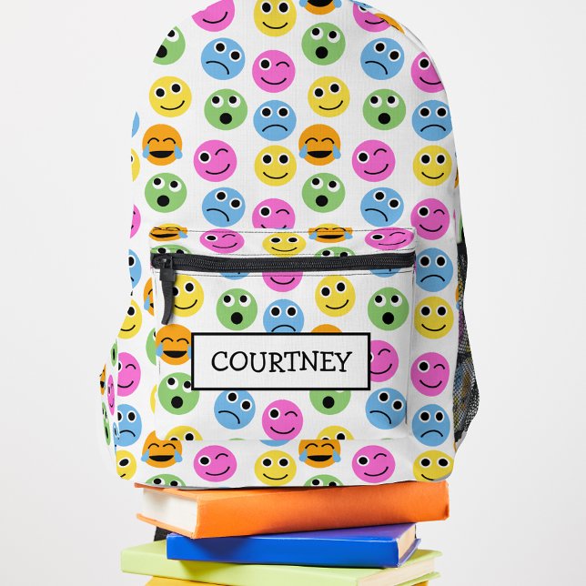 Mochila Impresa Las Emojis personalizadas se enfrentan a patrones  (Subido por el creador)