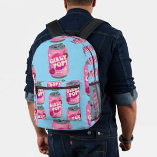 Mochila Impresa Lata de refresco de cereza pop femenino   Rosa ret