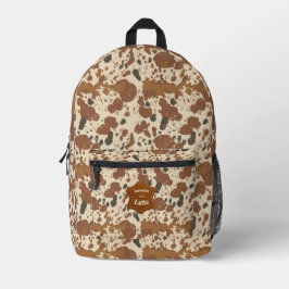 Mochila Impresa Latte 100% Auténtico | Estética de Café en Cuero