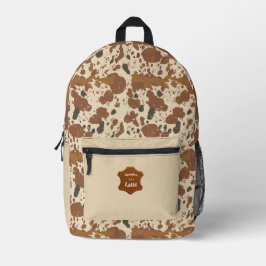 Mochila Impresa Latte 100% auténtico | Estética de café en cuero