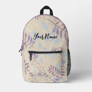 Mochila Impresa Lavanda Botánica Floral Pastel Elegante