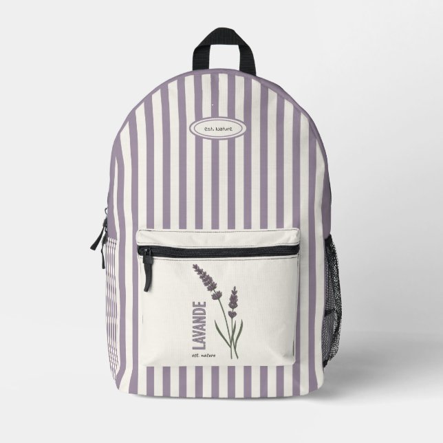 Mochila Impresa Lavanda este. Naturaleza (Anverso)