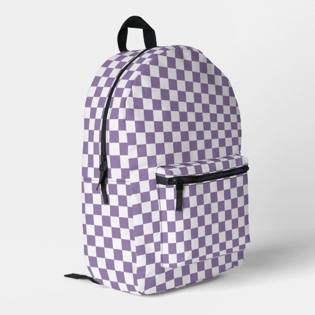 Mochila Impresa Lavender Purple White Checkpoint (Esquina izquierda trasera)