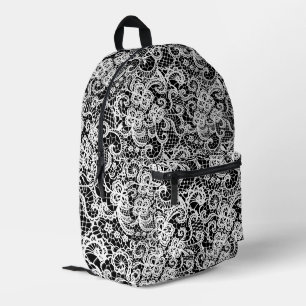 Mochila Impresa Lazo blanco sobre negro