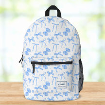 Lazo Coqueto Azul con Nombre Personalizado