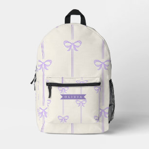 Mochila Impresa Lazo Coquette Personalizado Nombre Estética Femeni