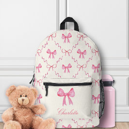 Mochila Impresa Lazo Rosa Coquette