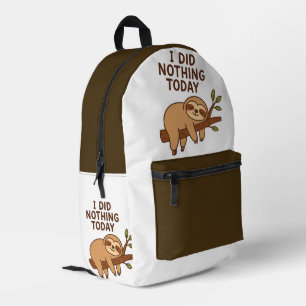 Mochila Impresa Lazy Sloth Pegatina - Personalizado de "No hice na