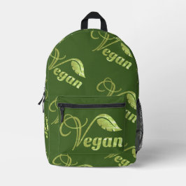 Mochila Impresa Leaf del logotipo vegan