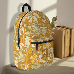 Mochila Impresa Leaf tropical único amarillo moderno personalizado