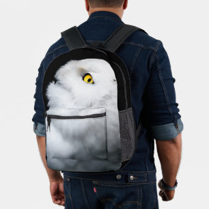 Mochila Impresa Lechuza nevada blanca