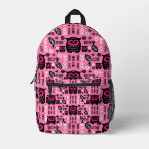 Mochila Impresa Lechuza nórdica de arte folclórico