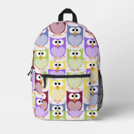 Mochila Impresa Lechuzas, Patrón de búho, Lechuzas para bebés, Lec