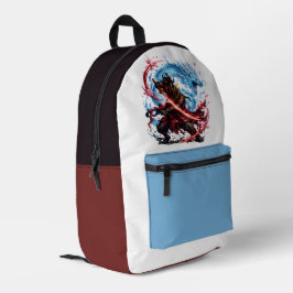 Mochila Impresa Legendario Samurái & Taza del Dragón Azul | Guerra