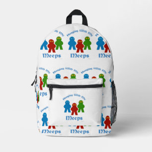 Mochila Impresa Lema del Juego Colgando Con Mis Meeps
