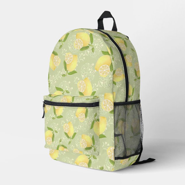 Mochila Impresa Lemon Motif Love Green (Esquina derecha trasera )