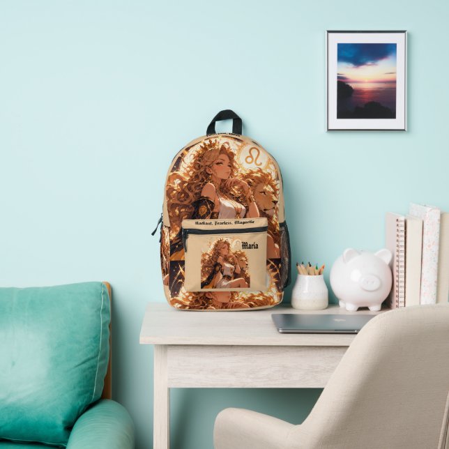 Mochila Impresa Leo Zodiac Backpack Personalized Astrology Gift (in situ)