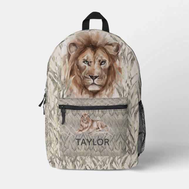 Mochila Impresa León de safari genial (Anverso)