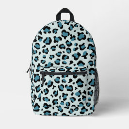 Mochila Impresa Leopard Print, Leopard Spots, Blue Leopard