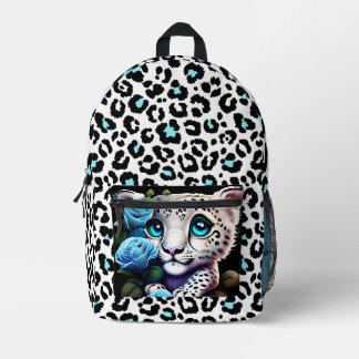 Mochila Impresa Leopardo Azul