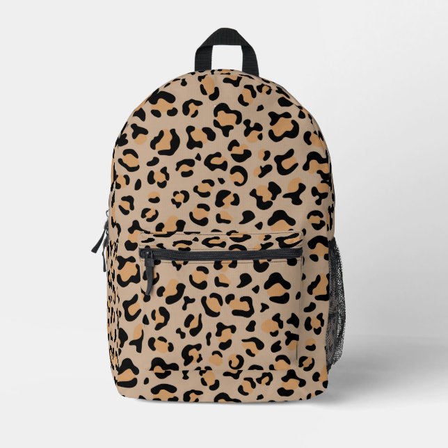 Mochila Impresa Leopardo Print, Leopard Spots, Brown Leopard (Anverso)