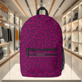Mochila Impresa Leopardo Print-Magenta-