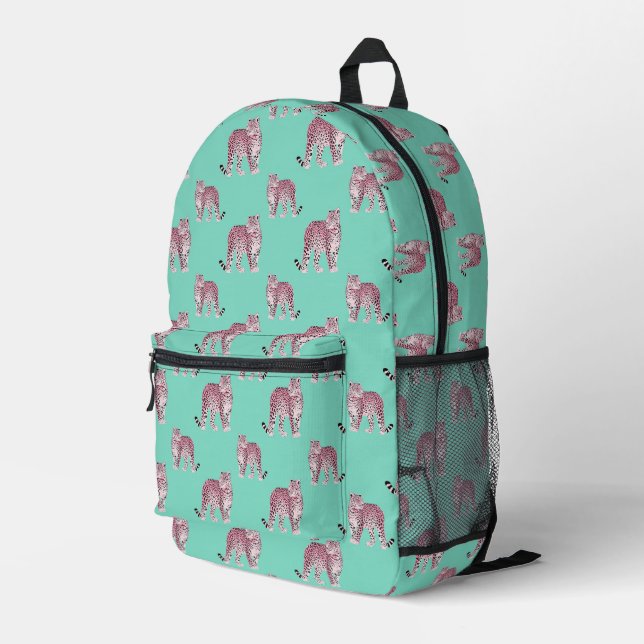 Mochila Impresa Leopardo rosa (Esquina derecha trasera )