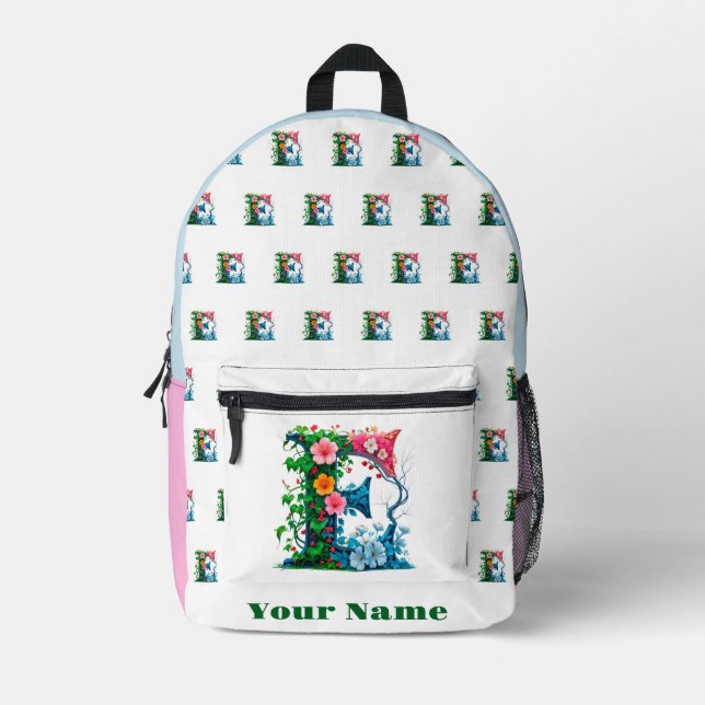 Mochila Impresa Letra E Personalizada (Anverso)