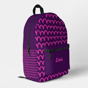 Mochila Impresa Letra manuscrita personalizada oscura neón/rosa