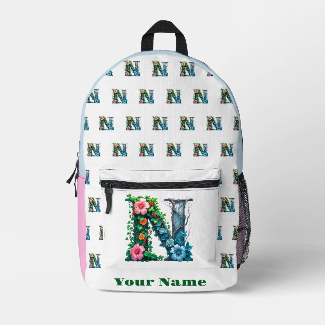 Mochila Impresa Letra N Personalizada (Anverso)