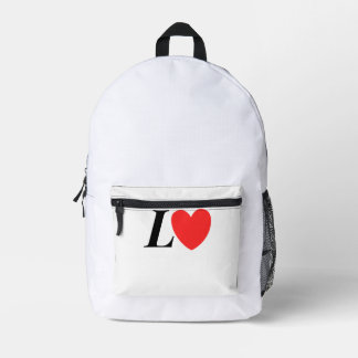 Mochila Impresa Letter L Heart - Valentine Initial Love Design