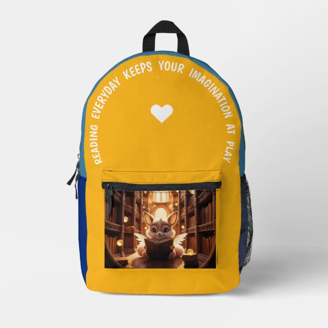 Mochila Impresa Leyendo Todos Los Días... (Anverso)