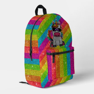 Mochila Impresa LGBT Orgullo Brillante Chispa Arcoíris Purpurina U