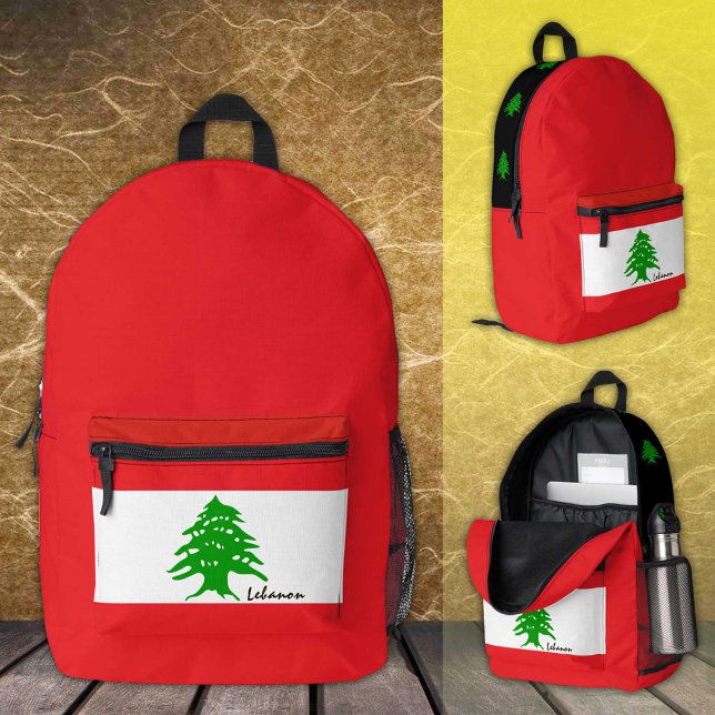 Mochila Impresa Líbano, mochila, Bandera libanesa, Árbol de cedro (Subido por el creador)