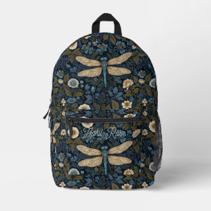 Mochila Impresa Libélula azul vintage
