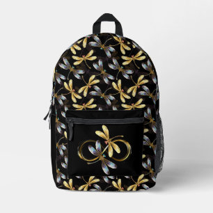 Mochila Impresa Libélulas doradas infinitas