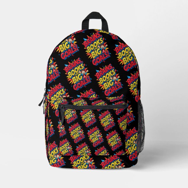Mochila Impresa Libros de cerebros y grandes objetivos - Diversión (Anverso)