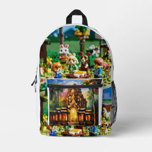 Mochila Impresa Lienzo tallado con toque de artista