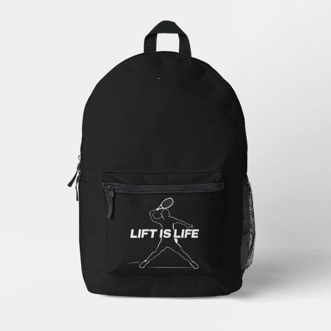 Mochila Impresa Lift is Life pour les fans de tennis (Anverso)