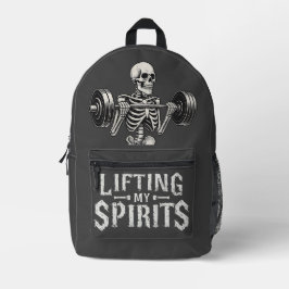 Mochila Impresa Lifting My Spirits Bodybuilding Skeleton Funny Gym