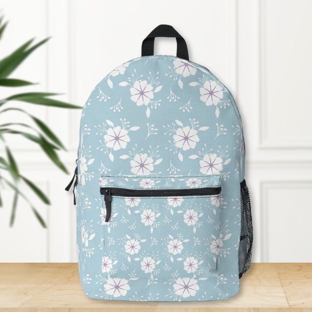 Mochila Impresa Light Blue Backpack with Classic Floral Print (Subido por el creador)