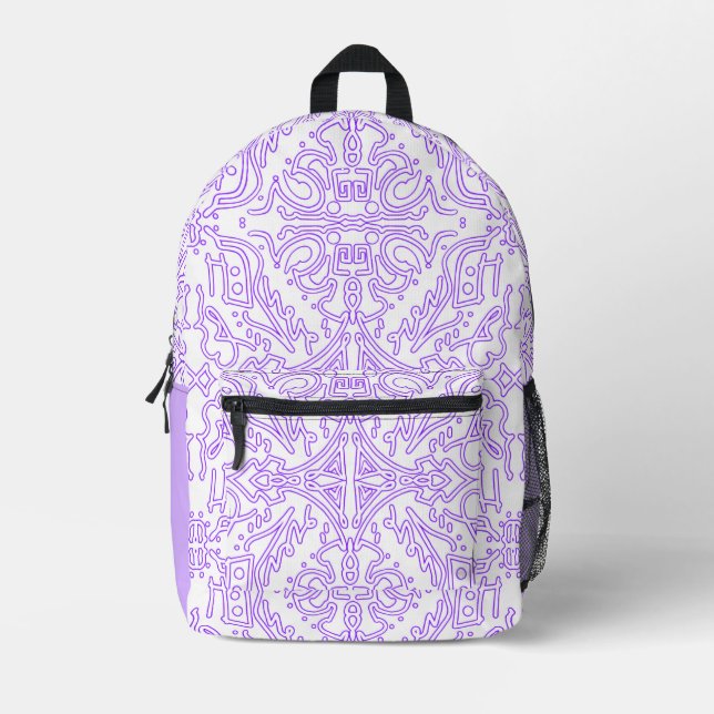 Mochila Impresa Lila Nebulosa Mística (Anverso)