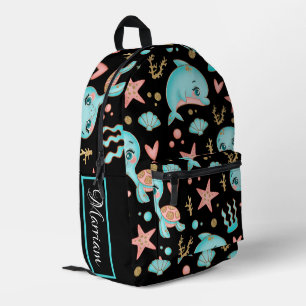 Mochila Impresa lindo animal marino purpurinoso