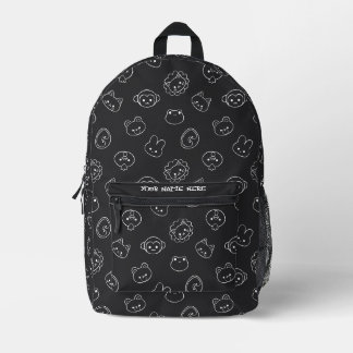 Mochila Impresa Lindo Arte de Línea de Animal Kawaii Personalizado