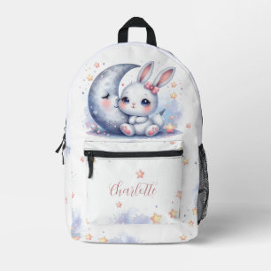 Mochila Impresa lindo conejito y niños luna